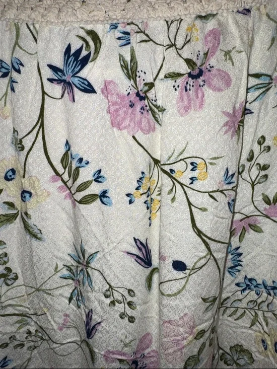 I.N. Studio Cream Floral Maxi Skirt with Crochet Waistband - Picture 7 of 7